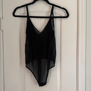 Elegant Black Sheer Women's bodysuit